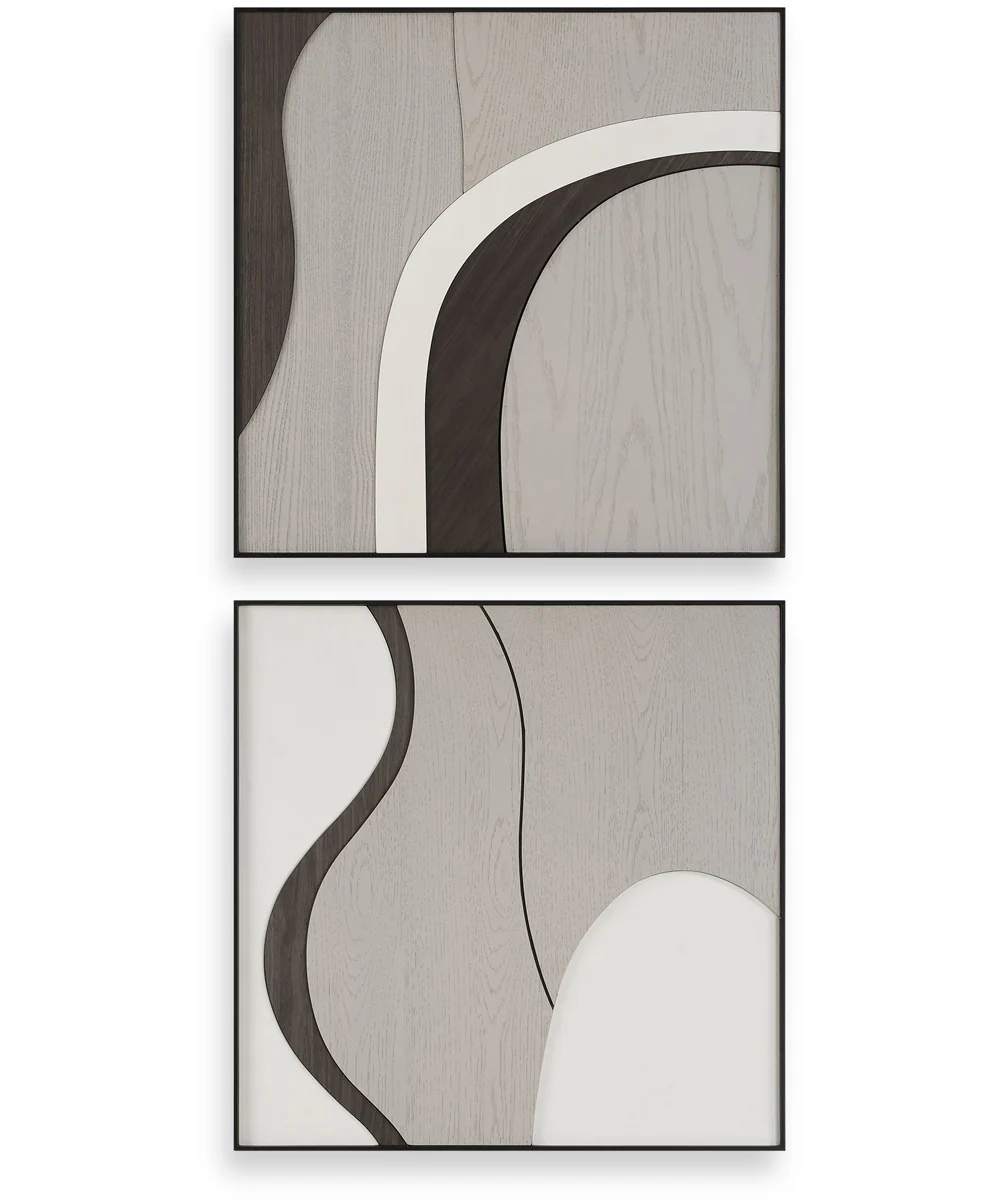 Joel Modern Wood Wall Art Set of 2
