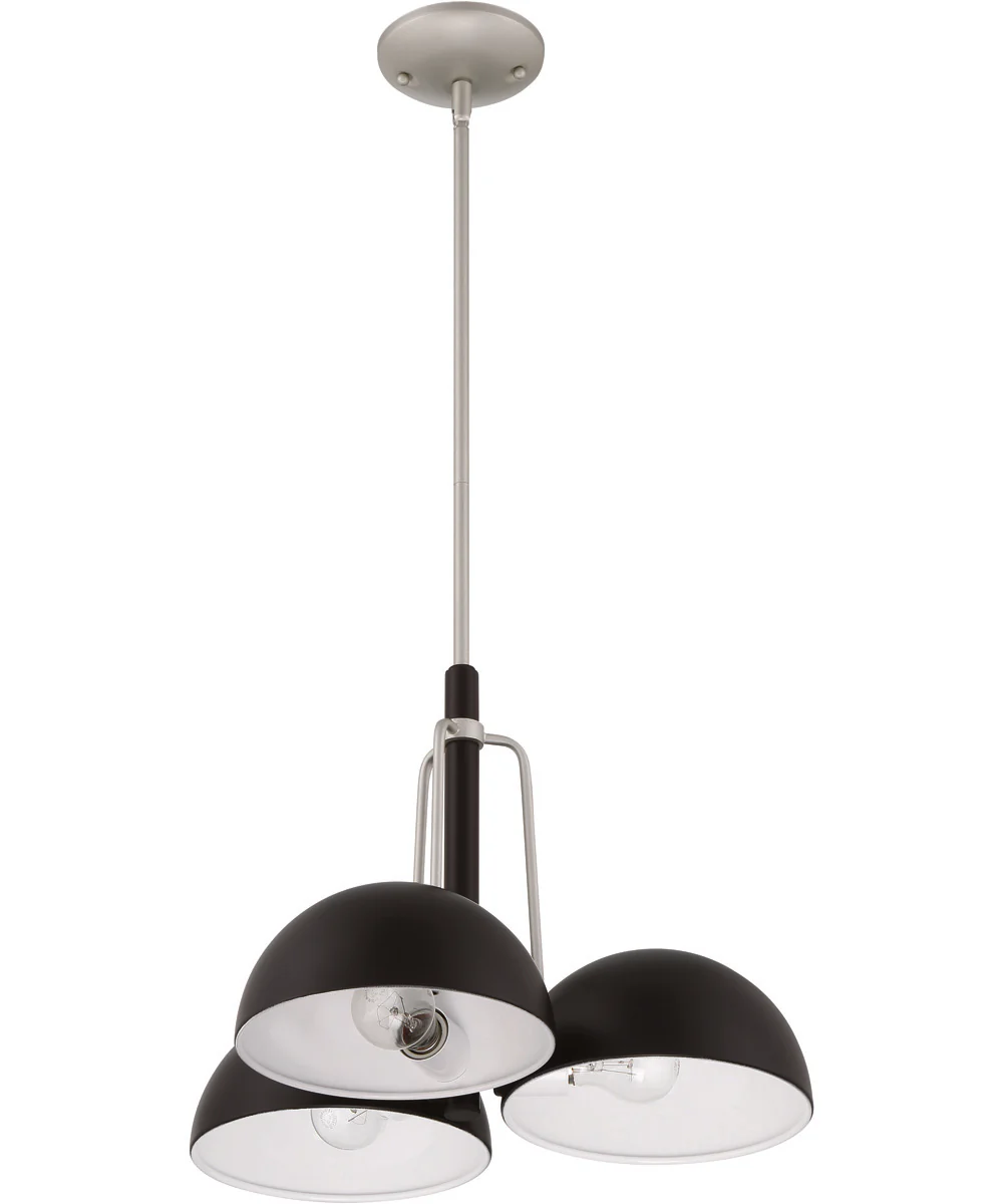Kahn 3-Light Chandelier Midnight / Satin Aluminum - Image 3