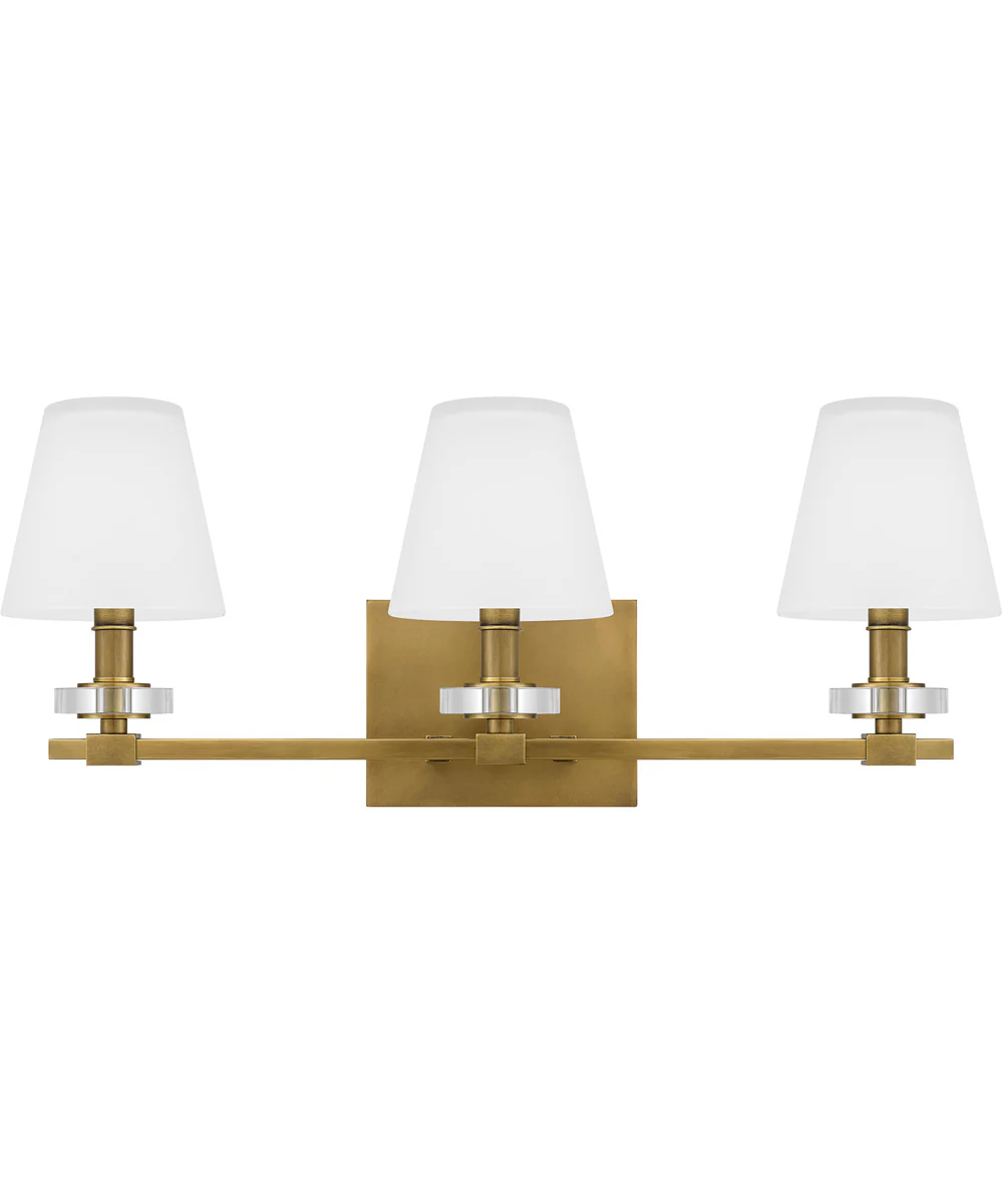 Kelsey Glen Large 3-light Bath Light Weathered Brass - Image 3