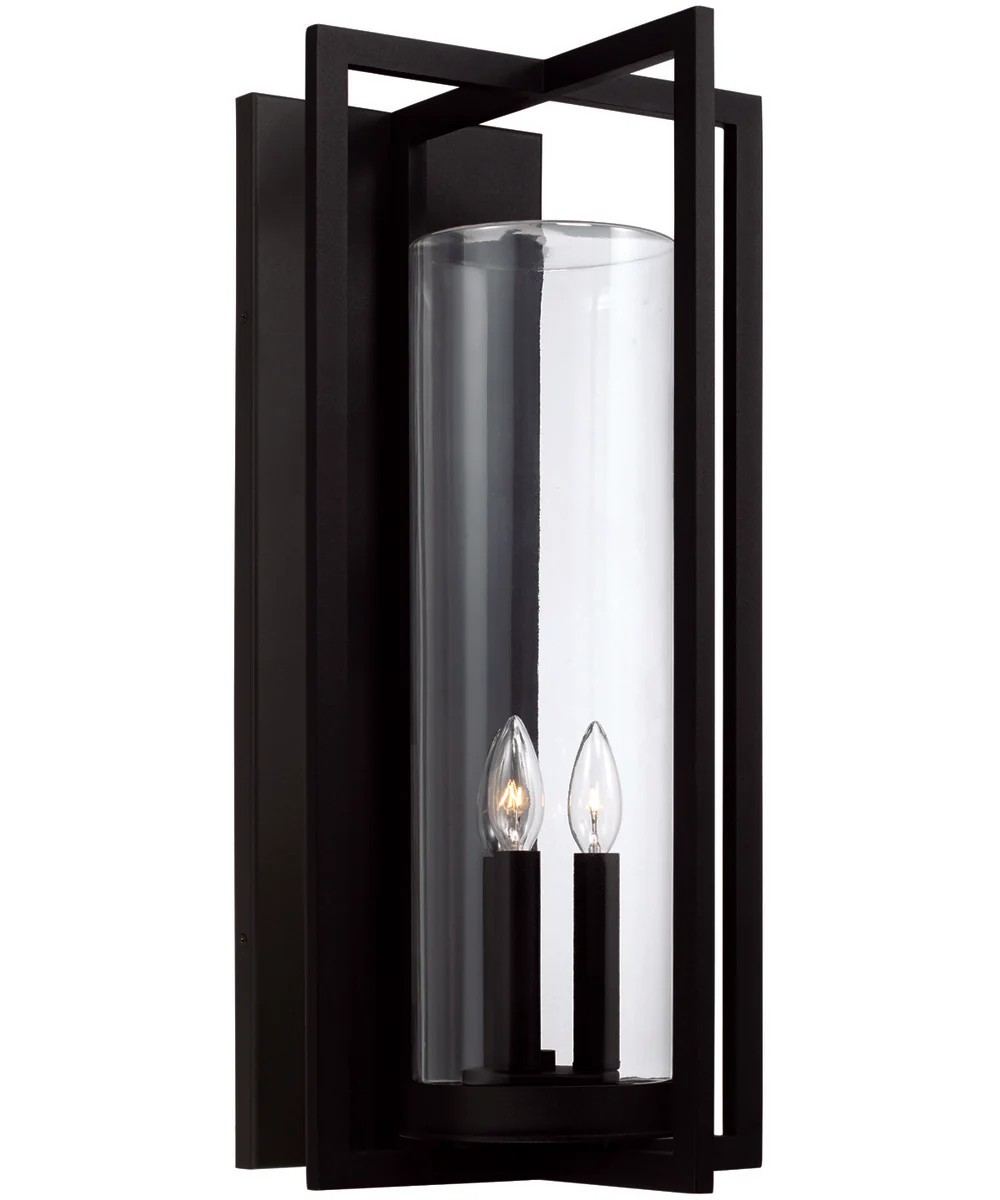 Kent 3-Light Outdoor Wall-Lantern Rain or Shine - Black