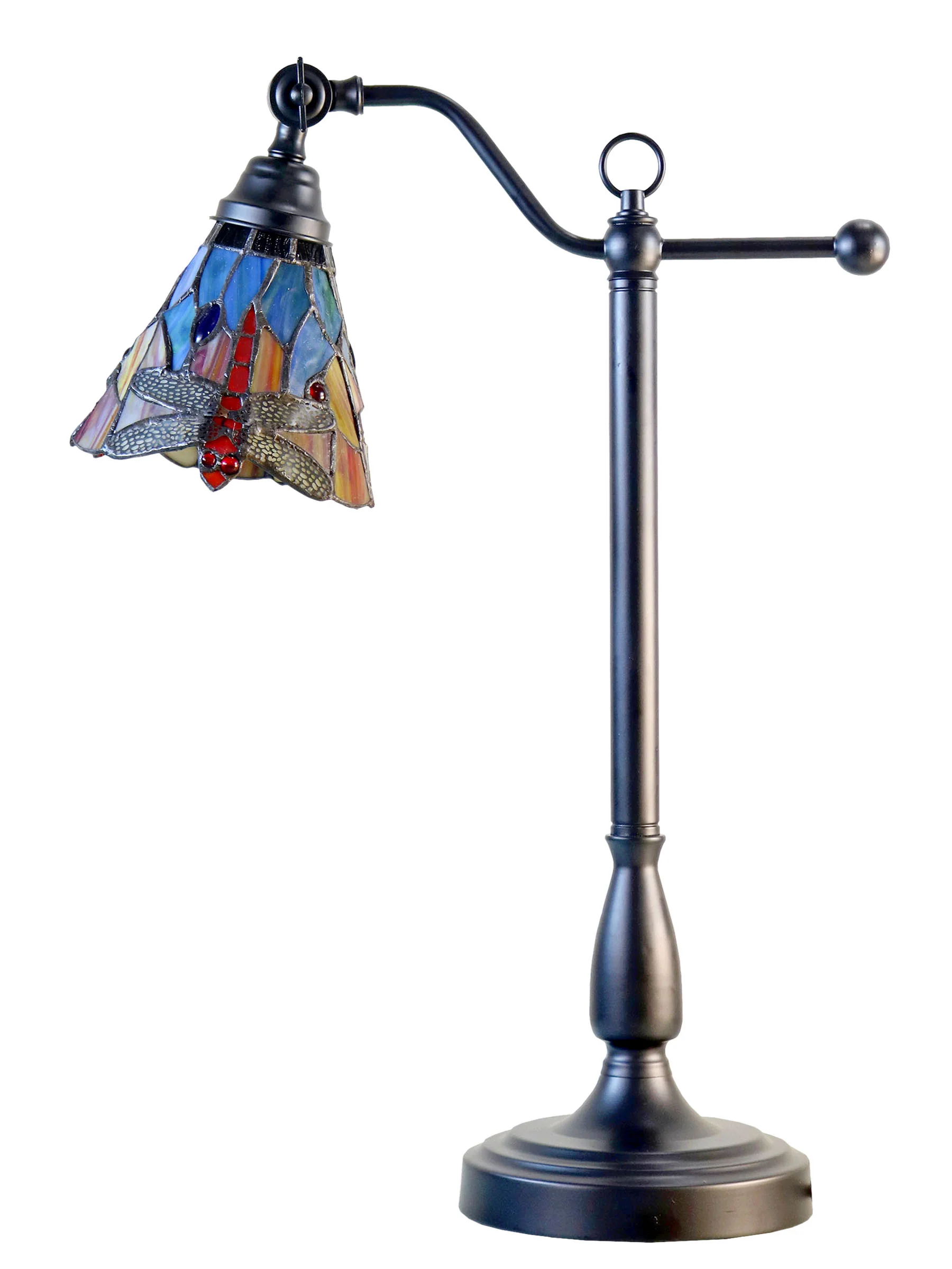 La Anza 24 Inch Tall Handmade Tiffany Desk Lamp - Image 5