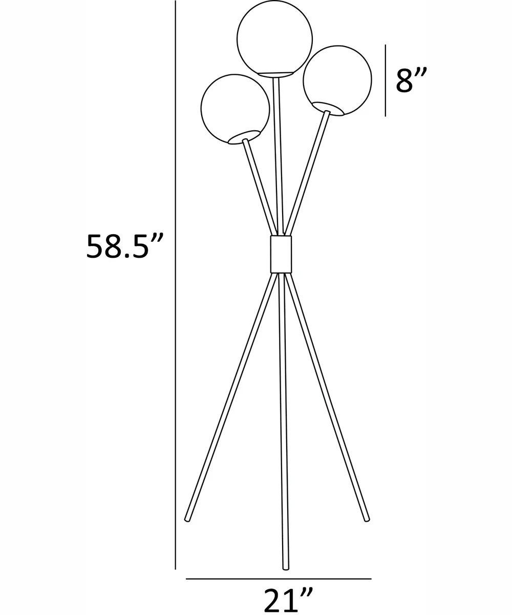 Lancy 3-Light 3-Light Floor Lamp Brushed Nickel/Smoke Glass - Image 4