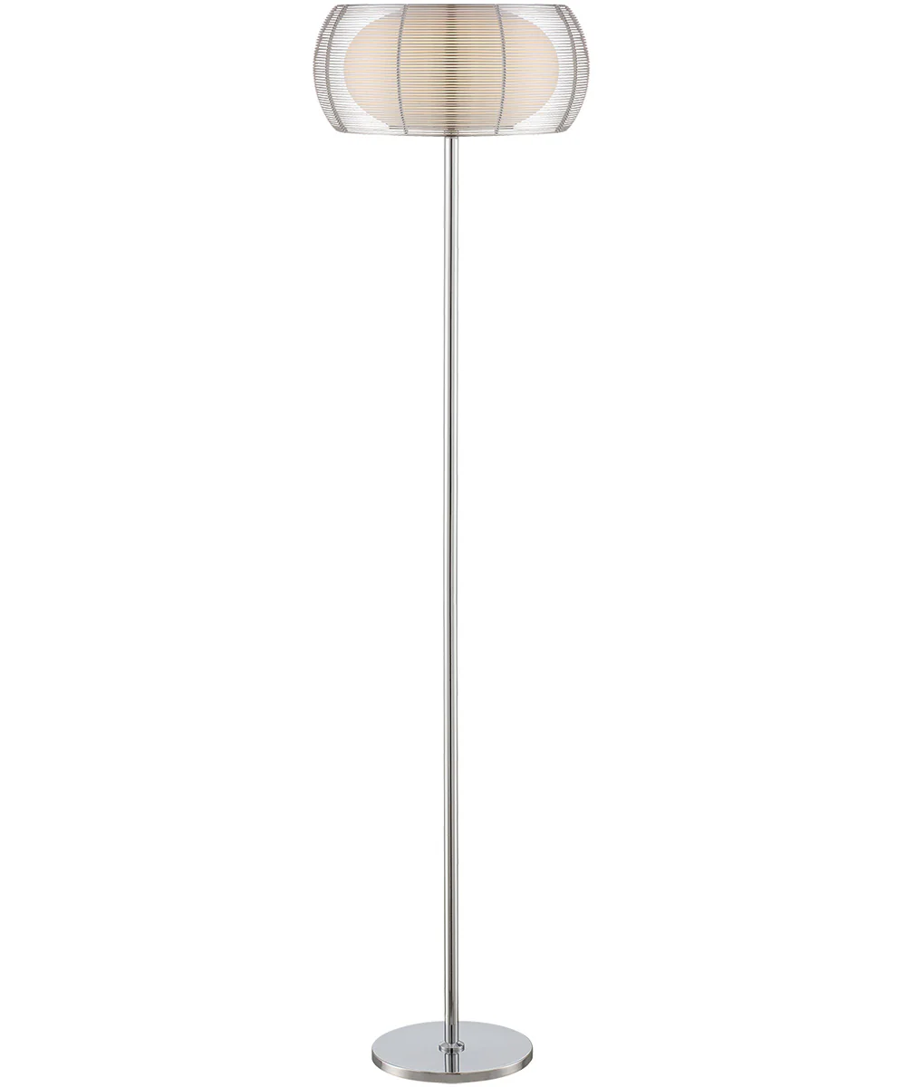 Lanelle 2-Light Floor Lamp Chrome/Inner Fro Gls/Outer Metal