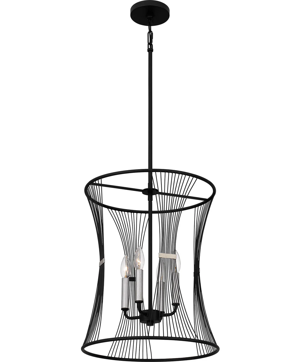 Leiland Large 4-light Pendant Matte Black - Image 4