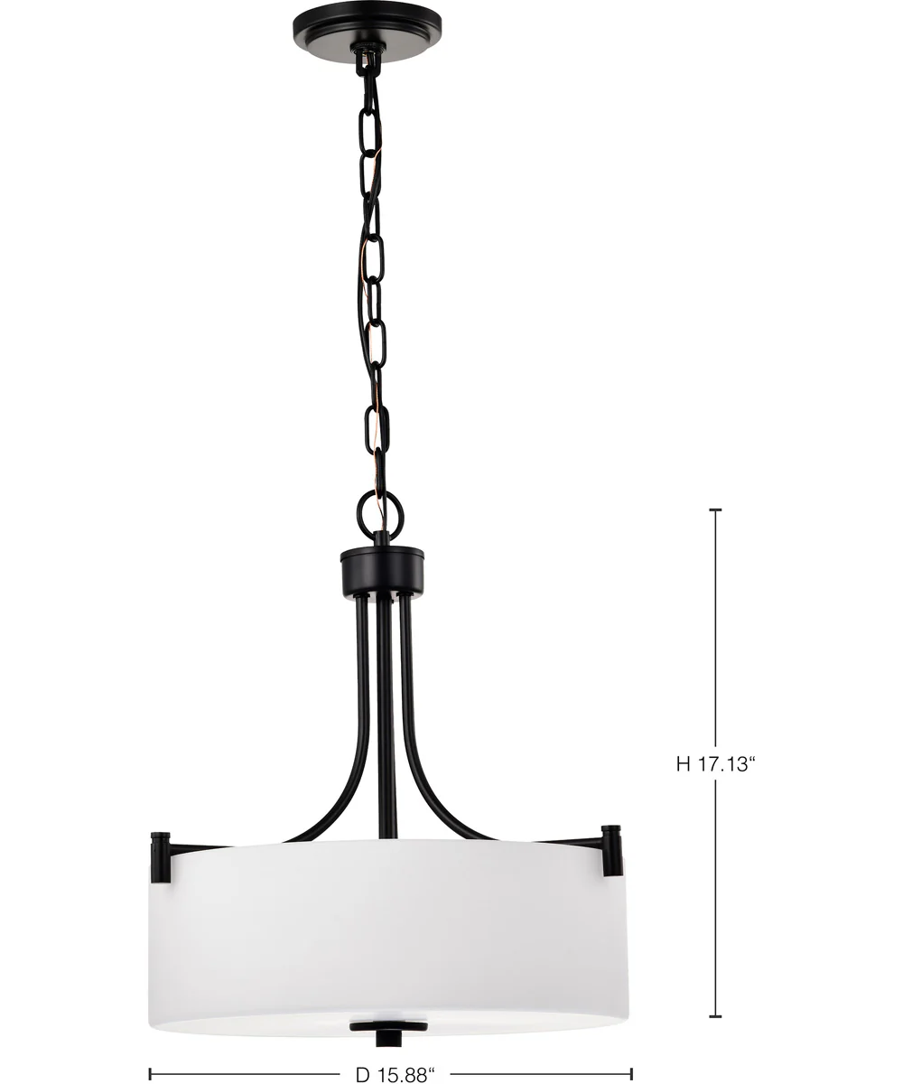 Liam 3-Light Pendant Matte Black - Image 12