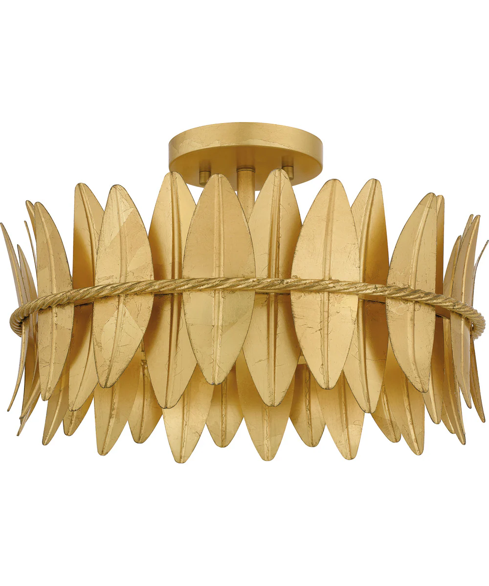 Liza Medium 3-light Semi Flush Mount Gold Leaf - Image 2