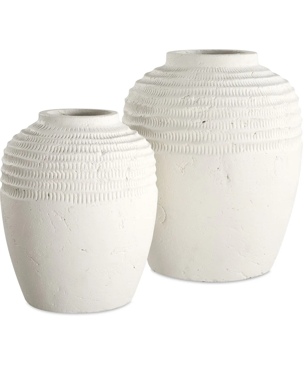 Luna Ridge White Ceramic Vases Set of 2