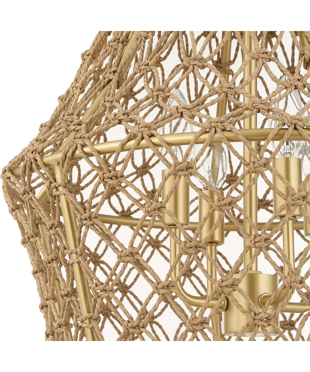 Macrame 4 Light Rope Pendant - Image 2