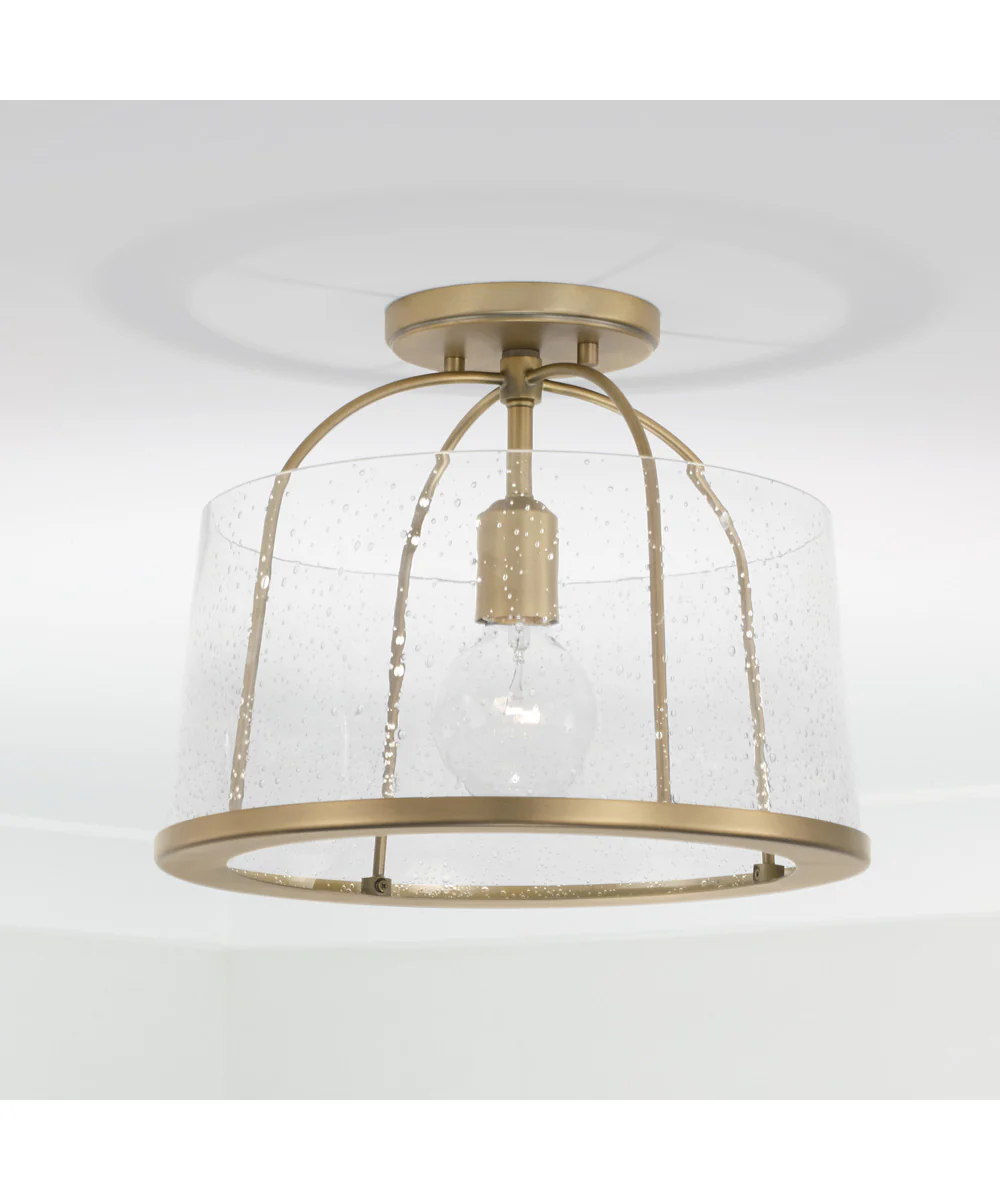 Madison 1-Light Dual-Mount Semi-Flush/Pendant Mount Aged Brass - Image 5