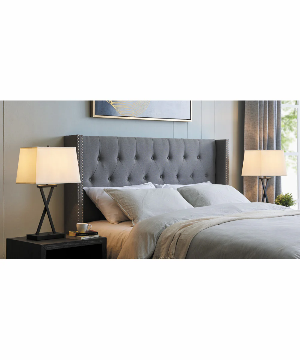 Maisie 2-Light 2 Pack-Table Lamp Black/Fabric Shade With Usb - Image 2