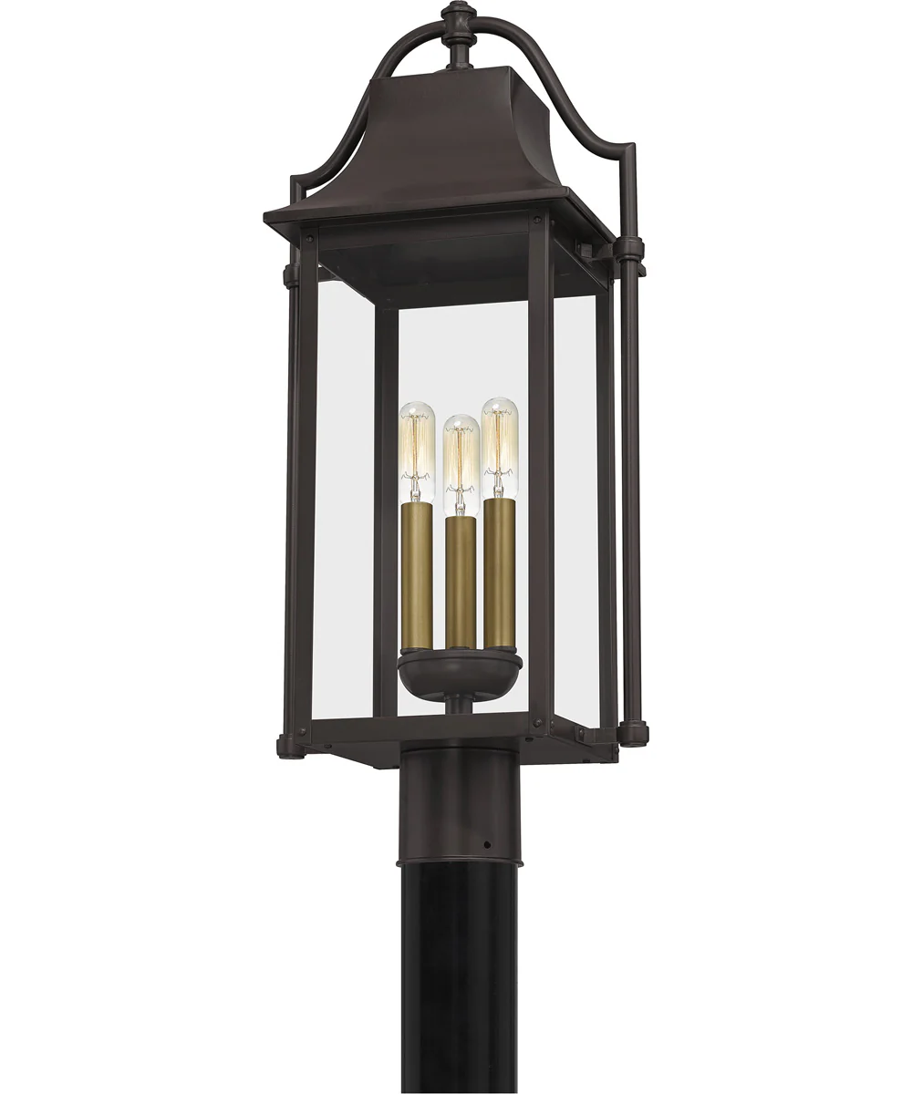 Manning Large 3-light Outdoor Post Light Coastal Armour Aluminum Western Bronze - Image 4