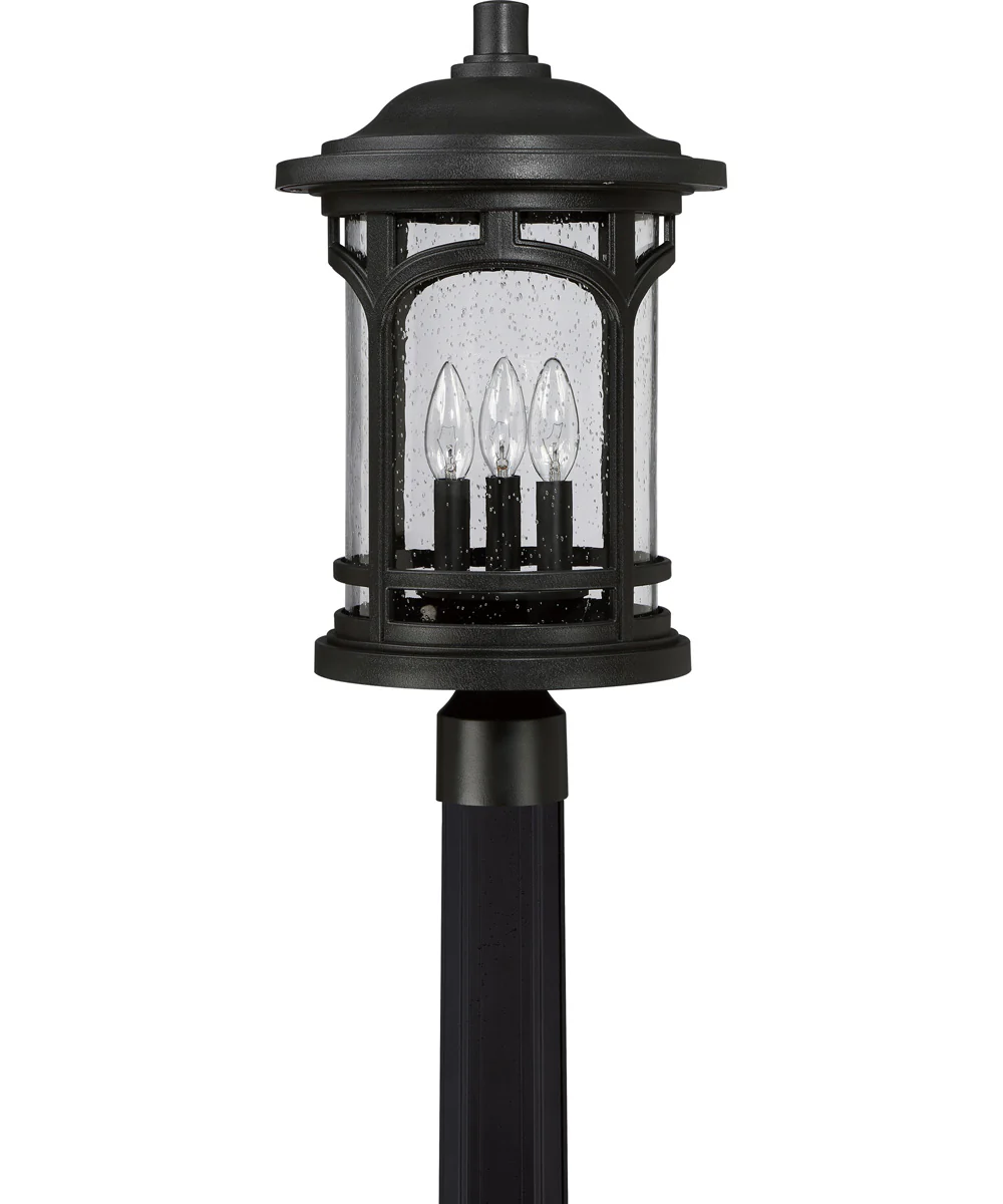 Marblehead Large 3-light Outdoor Post Light Coastal Armour Mystic Black - Image 3