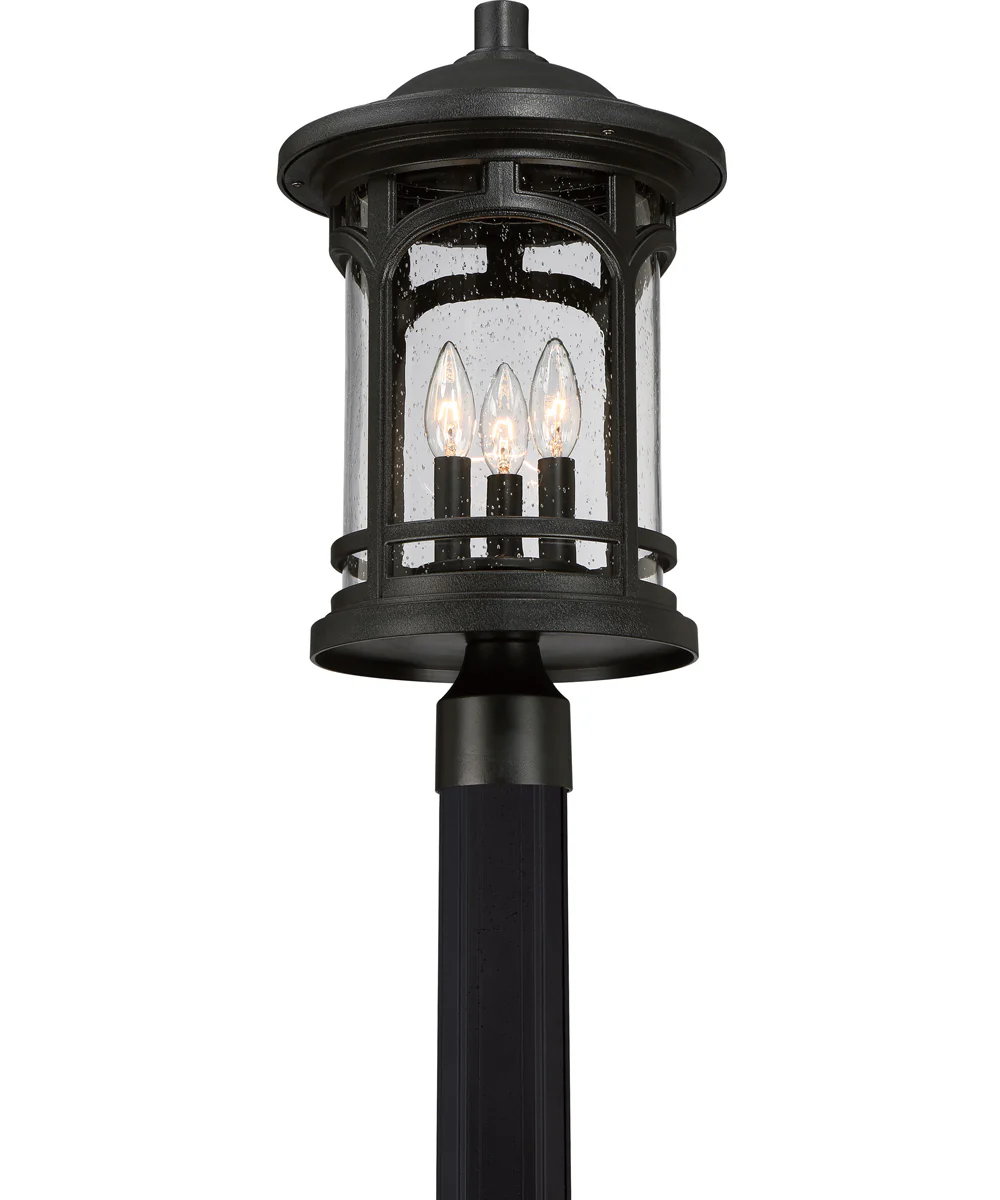 Marblehead Large 3-light Outdoor Post Light Coastal Armour Mystic Black - Image 4