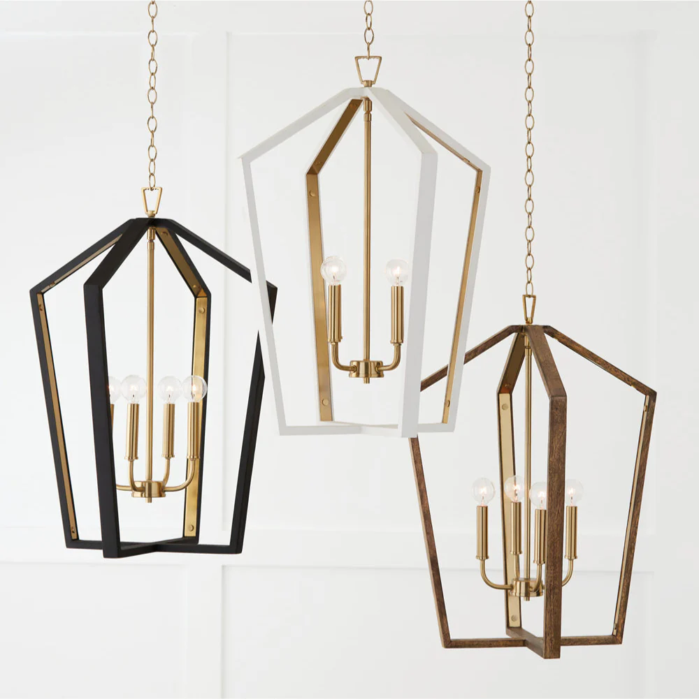 Maren 4-Light Pendant Flat White and Matte Brass - Image 4