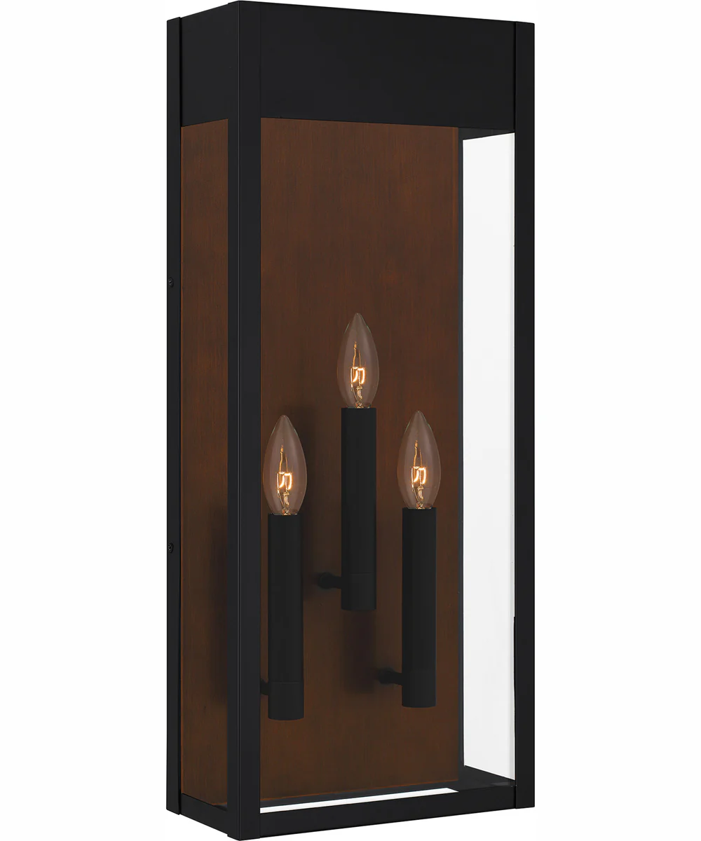 Maren Extra Large 3-light Outdoor Wall Light Coastal Armour Aluminum Matte Black
