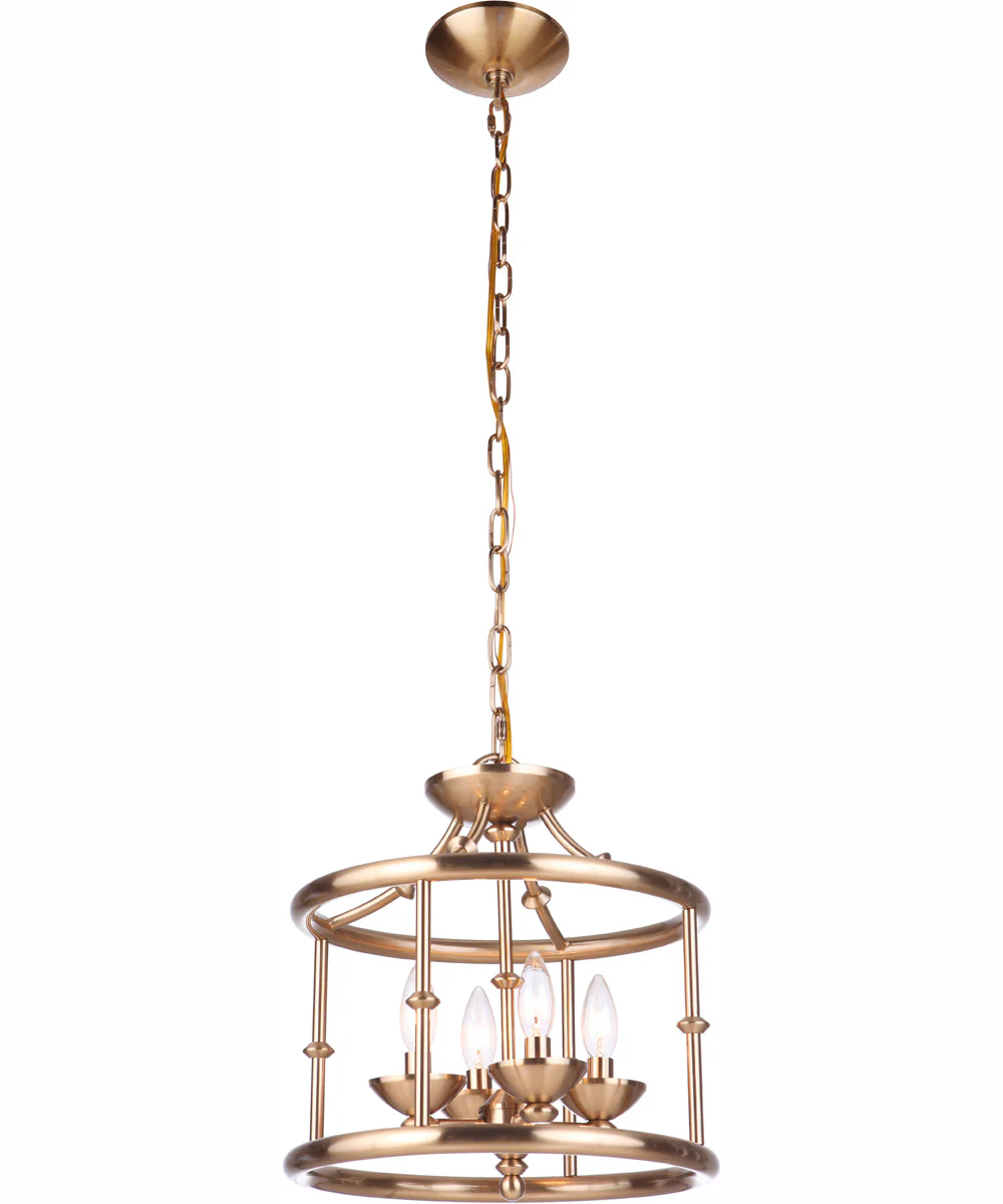 Marlowe 4-Light Convertible Semi Flush Satin Brass - Image 2