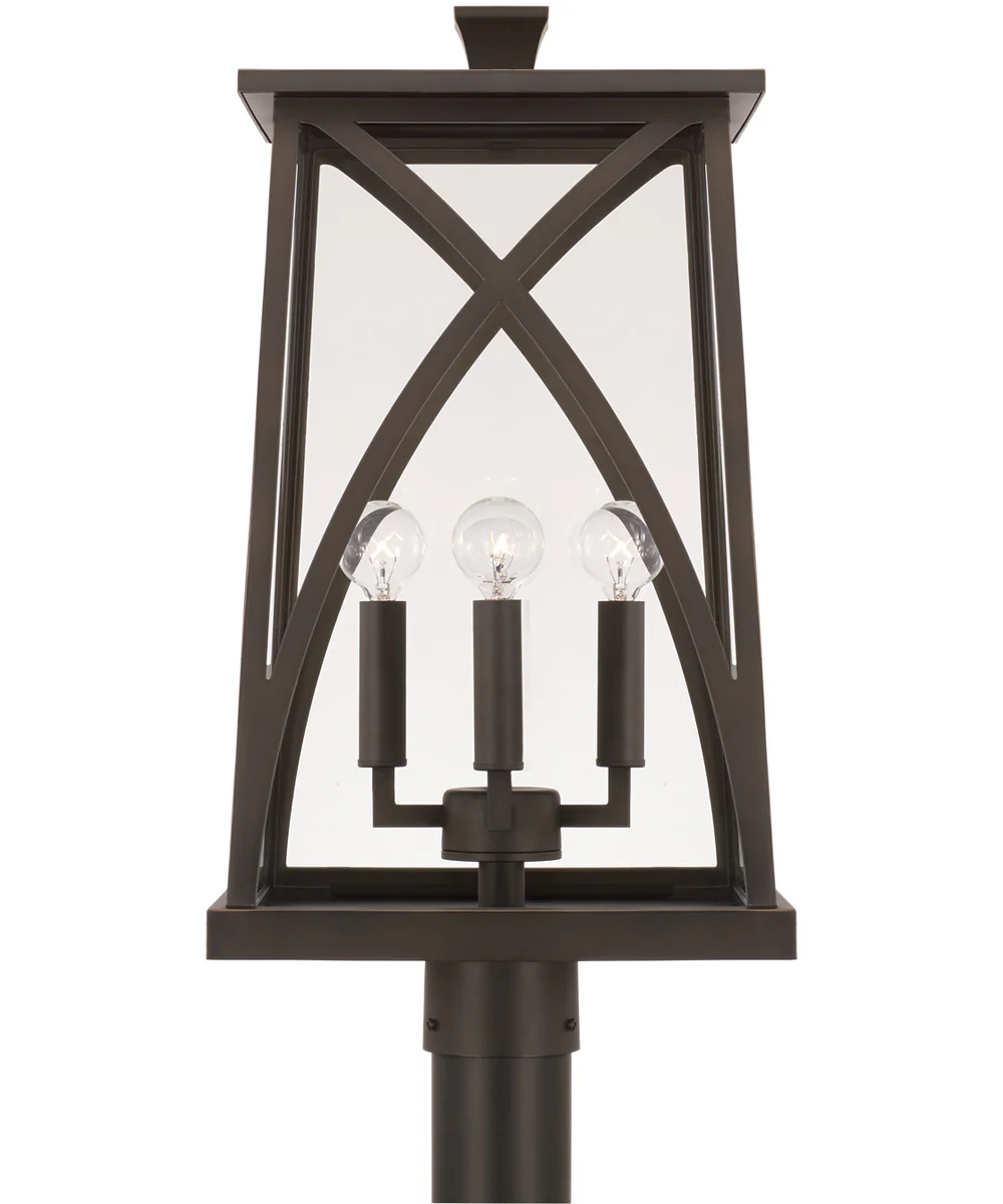 Marshall 4-Light Outdoor Post-Lantern Rain or Shine - Oiled Bronze - Image 3