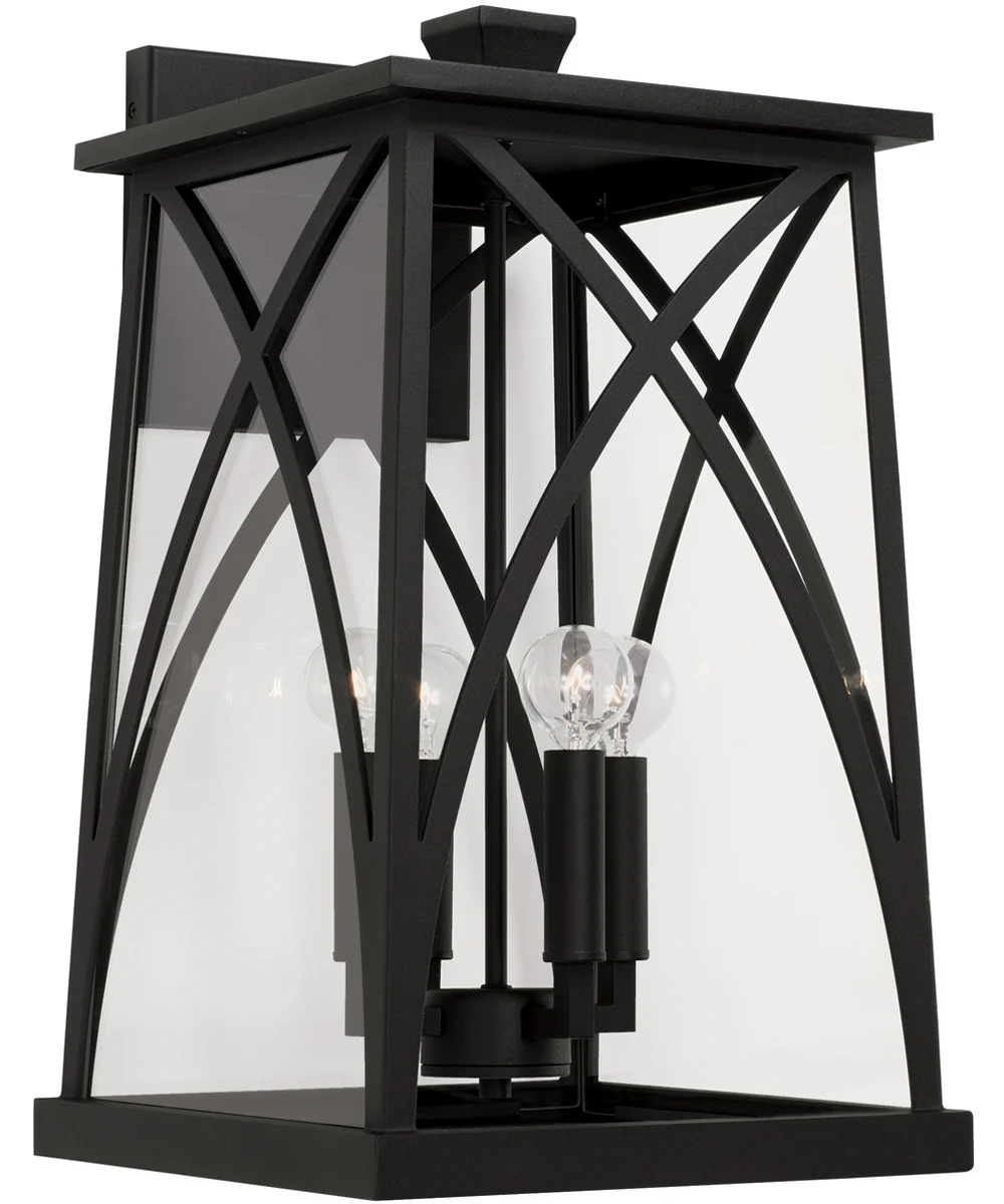 Marshall 4-Light Outdoor Wall-Lantern Rain or Shine - Black