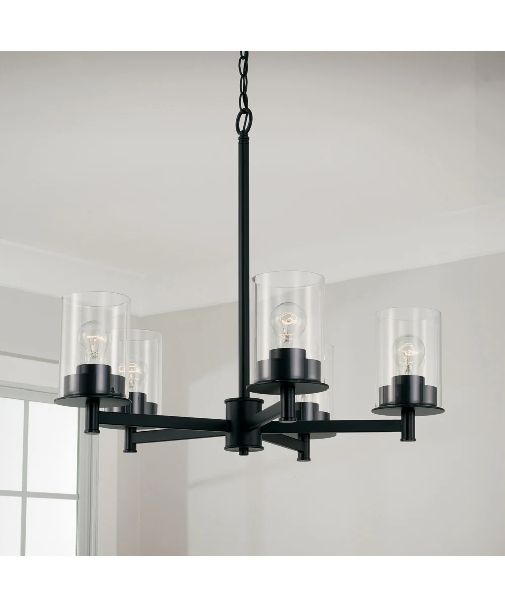 Mason 5-Light Chandelier Matte Black - Image 2