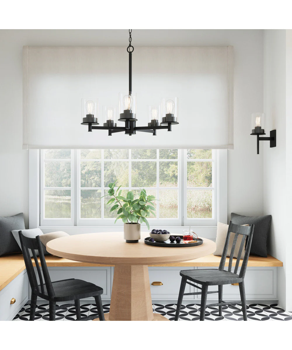 Mason 5-Light Chandelier Matte Black - Image 4