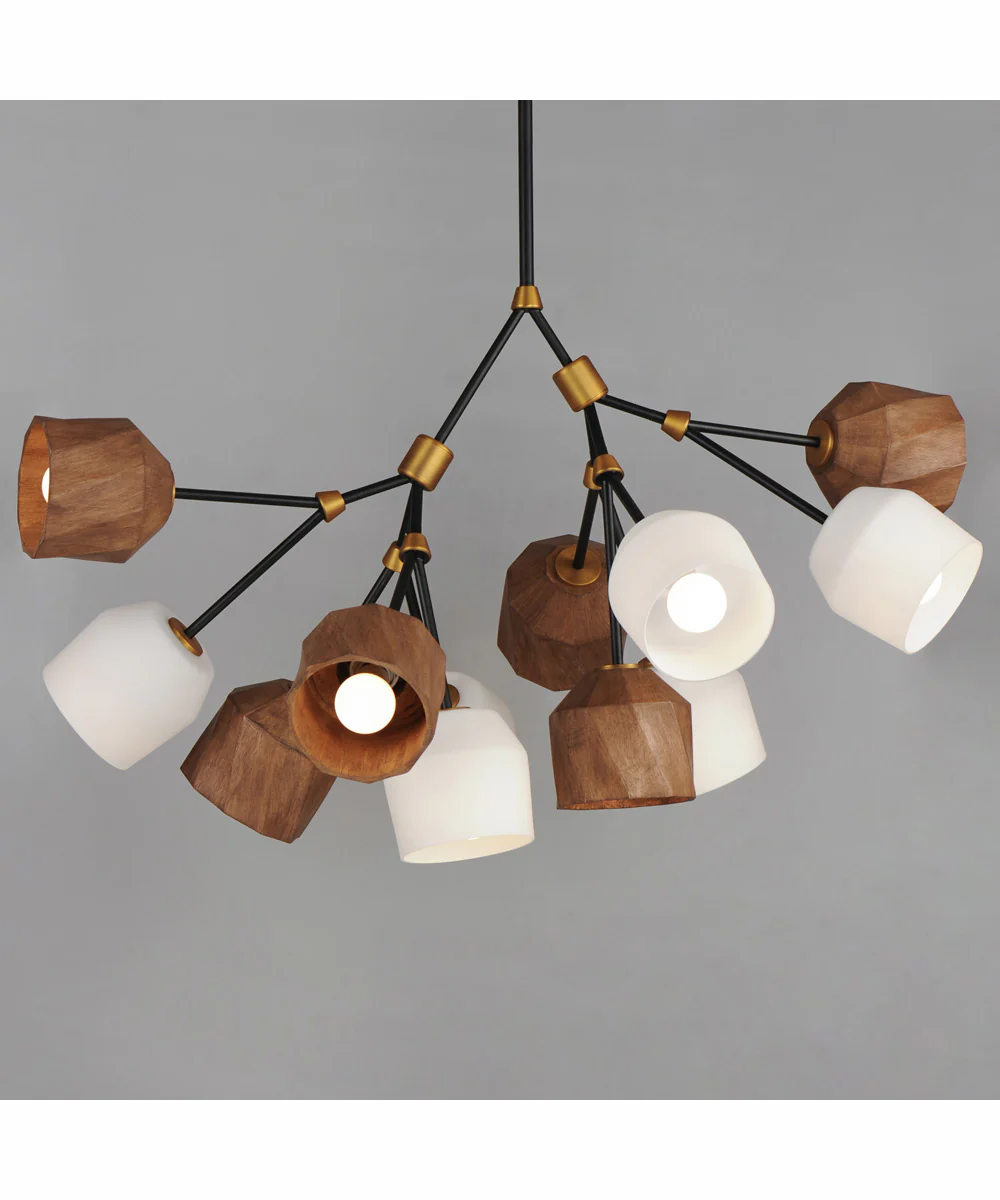 Akimbo 12-Light Pendant W LED Bulbs Dark Bronze/Antique Brass - Image 3