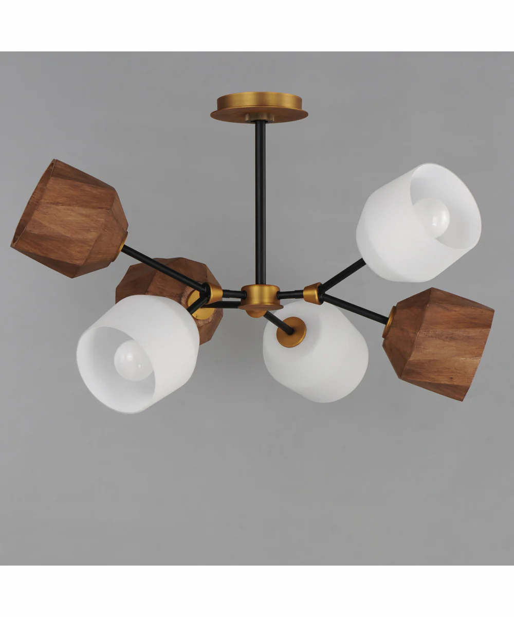 Akimbo 6-Light Pendant W LED Bulbs Dark Bronze/Antique Brass - Image 3