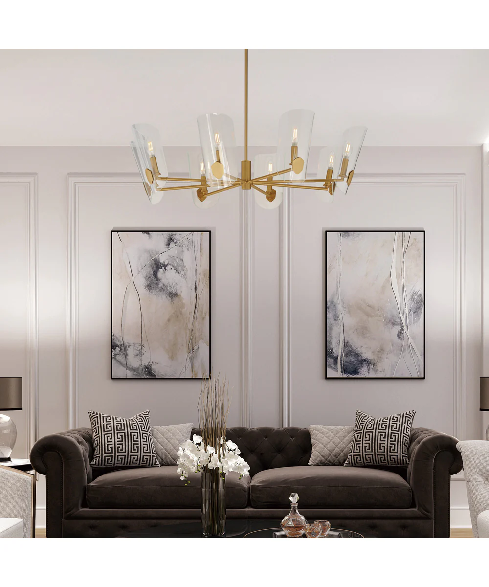 Armory 8-Light Chandelier Natural Aged Brass - Image 2