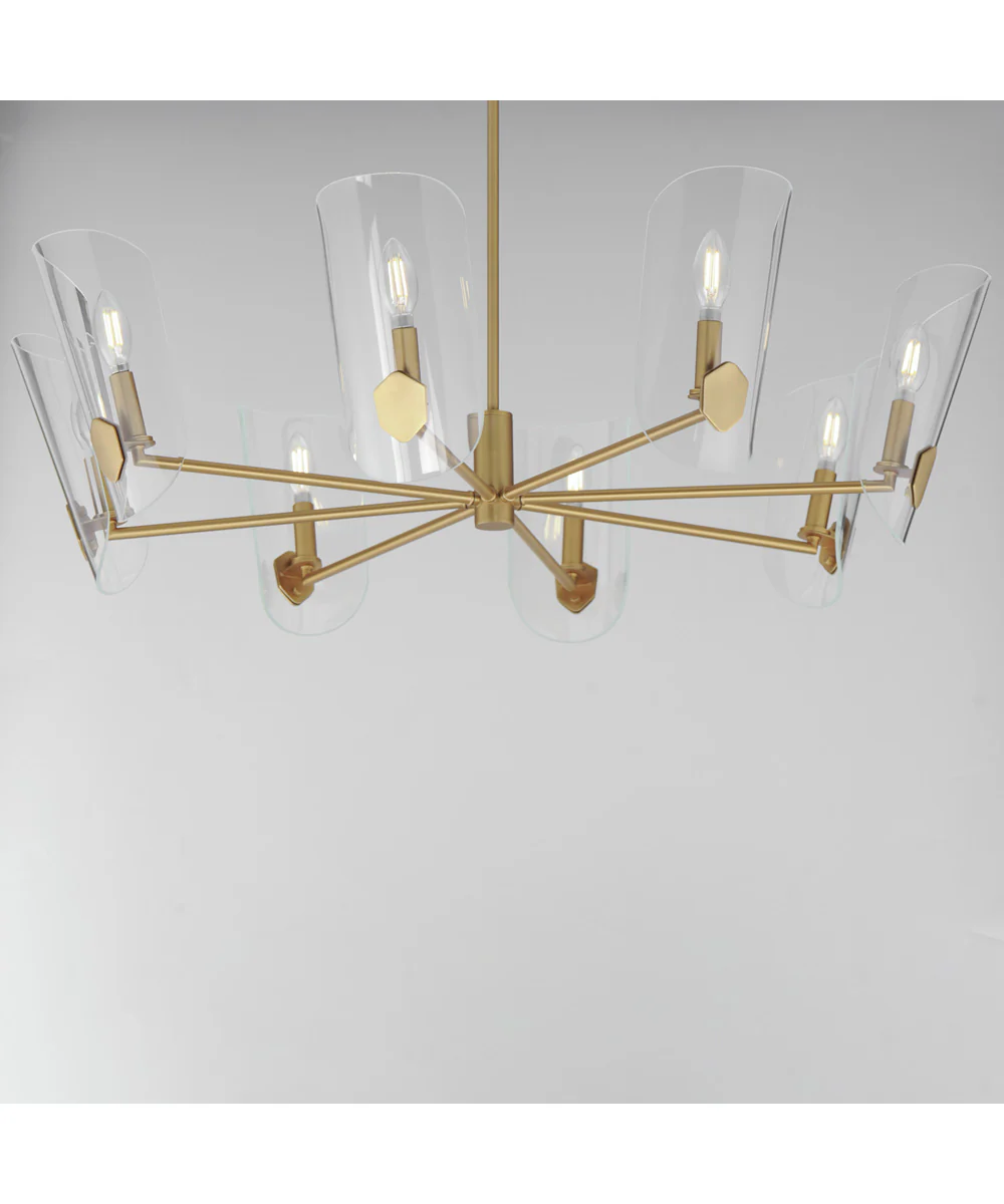 Armory 8-Light Chandelier Natural Aged Brass - Image 3