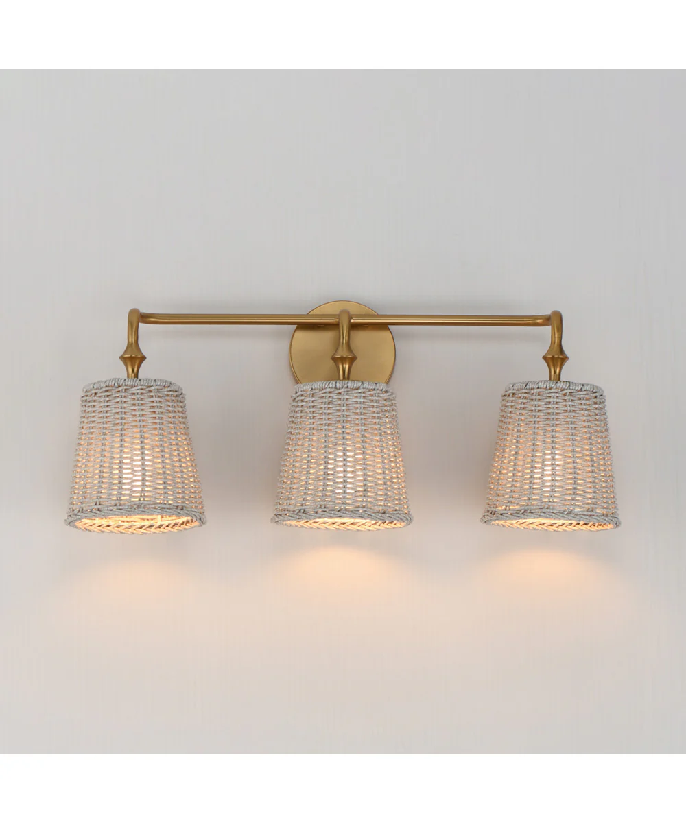 Baja 3-Light Bath Vanity Natural Aged Brass - Image 3