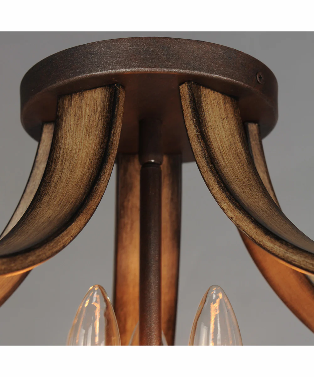 Basque 3-Light Semi-Flush Mount Driftwood/Anthracite - Image 5