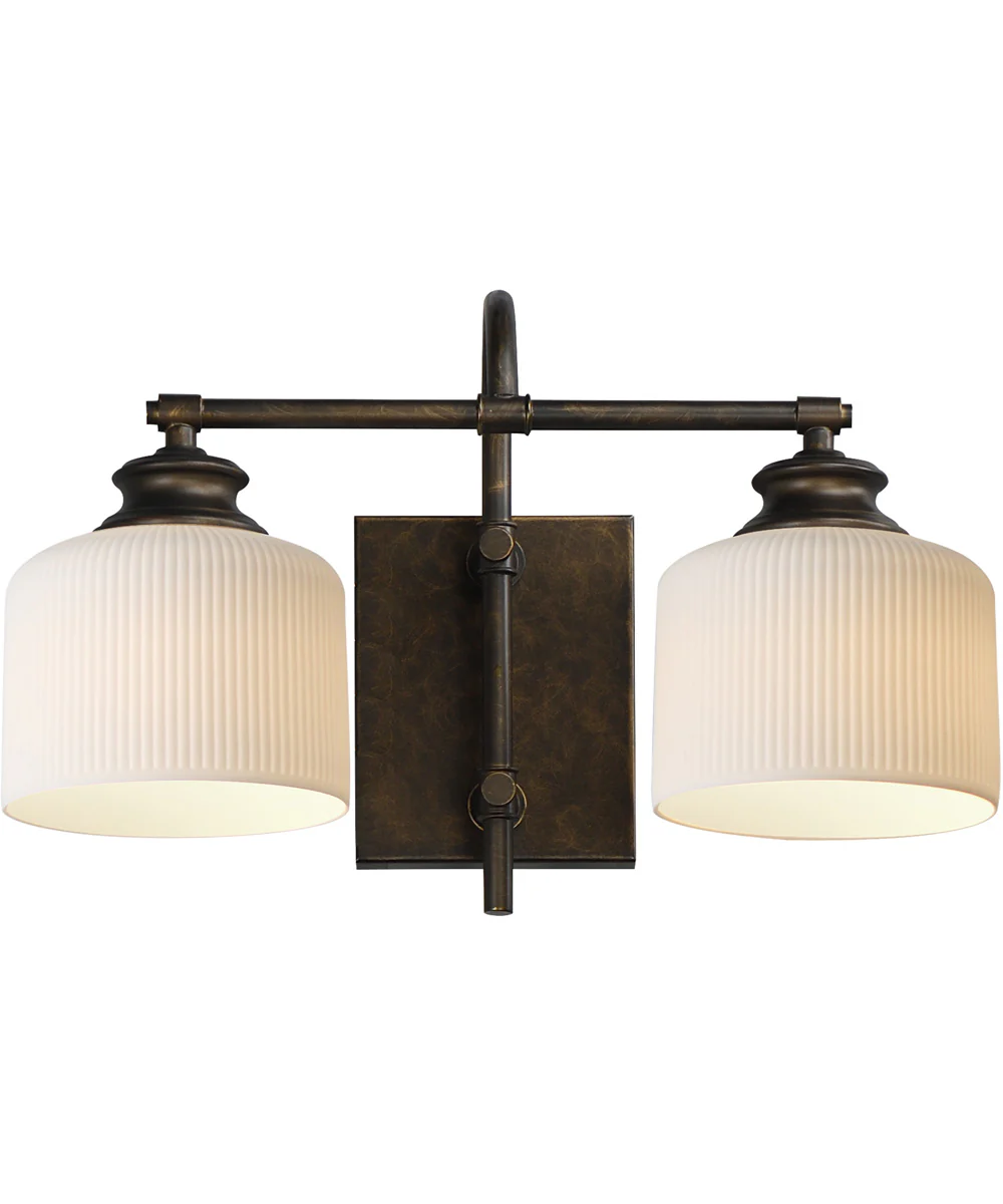 Bisque 2-Light Wall Sconce Oil Rubbed Bronze
