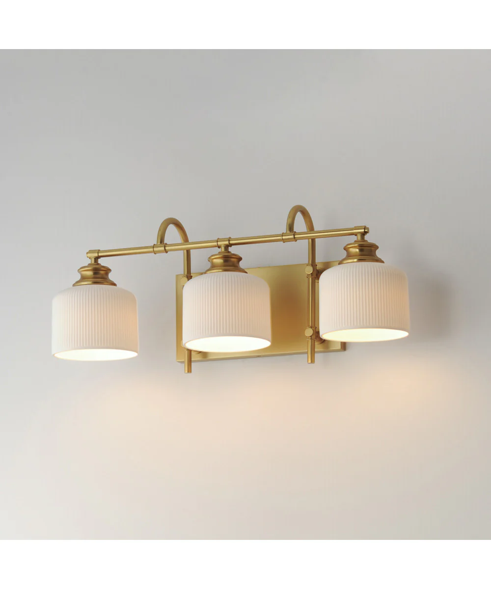 Bisque 3-Light Bath Vanity Natural Aged Brass - Image 5