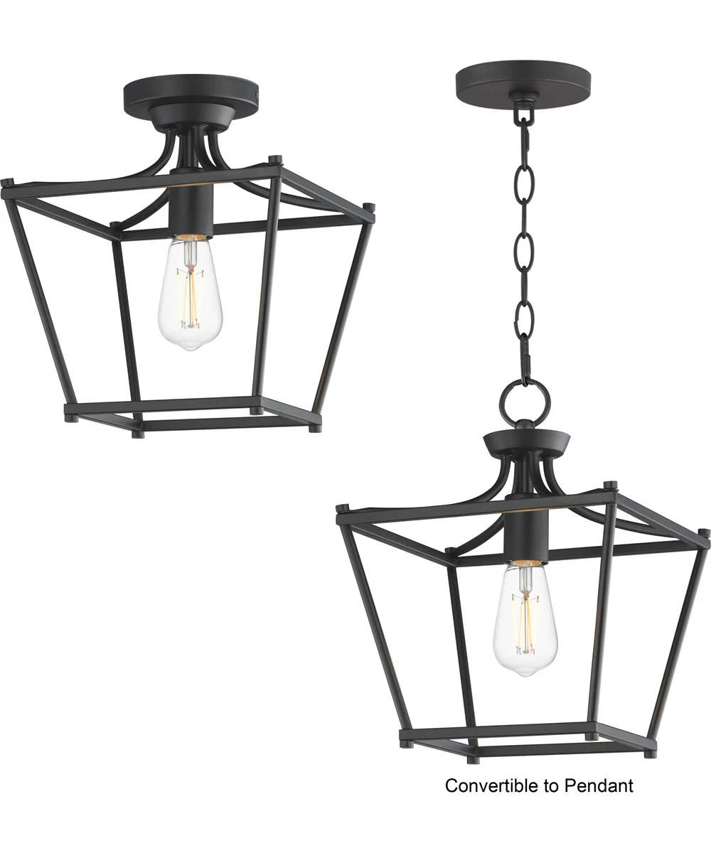 Clifton Single Pendant / Semi-Flush Black - Image 2