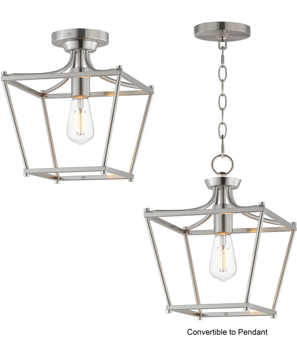 Clifton Single Pendant / Semi-Flush Satin Nickel - Image 2