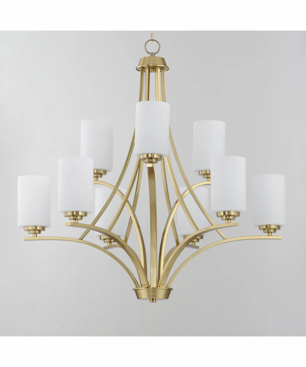 Deven 9-Light Chandelier Satin Brass - Image 3
