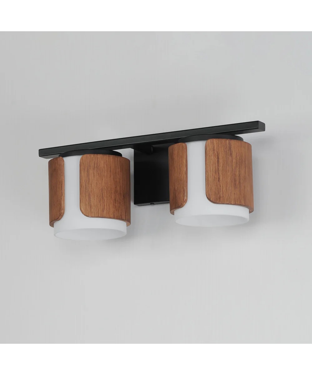 Draughtsman 2-Light Bath Vanity Walnut / Black - Image 4