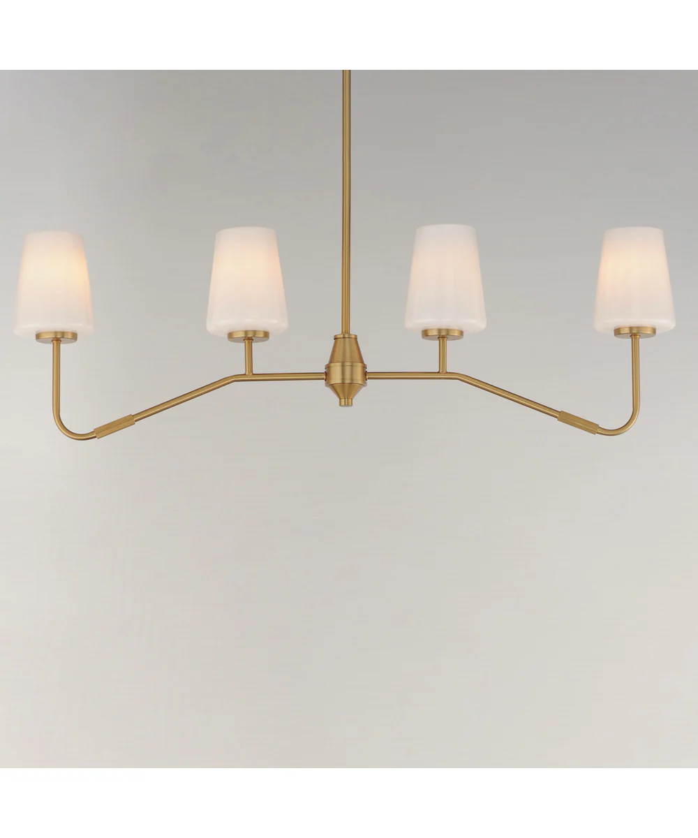 Durham 4-Light Linear Chandelier Natural Aged Brass - Image 3