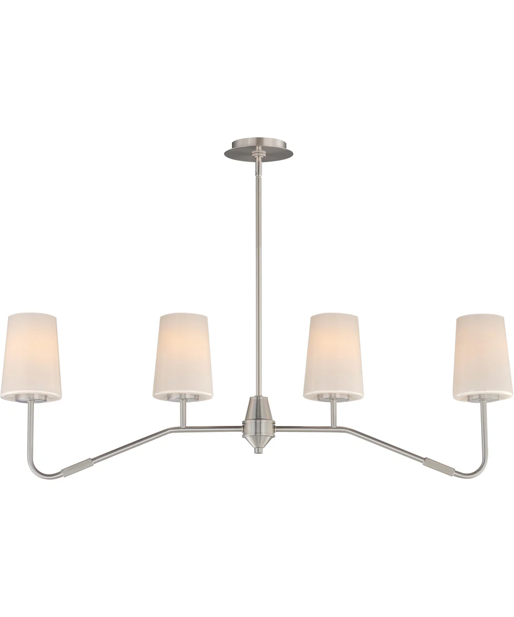 Durham 4-Light Linear Chandelier Satin Nickel