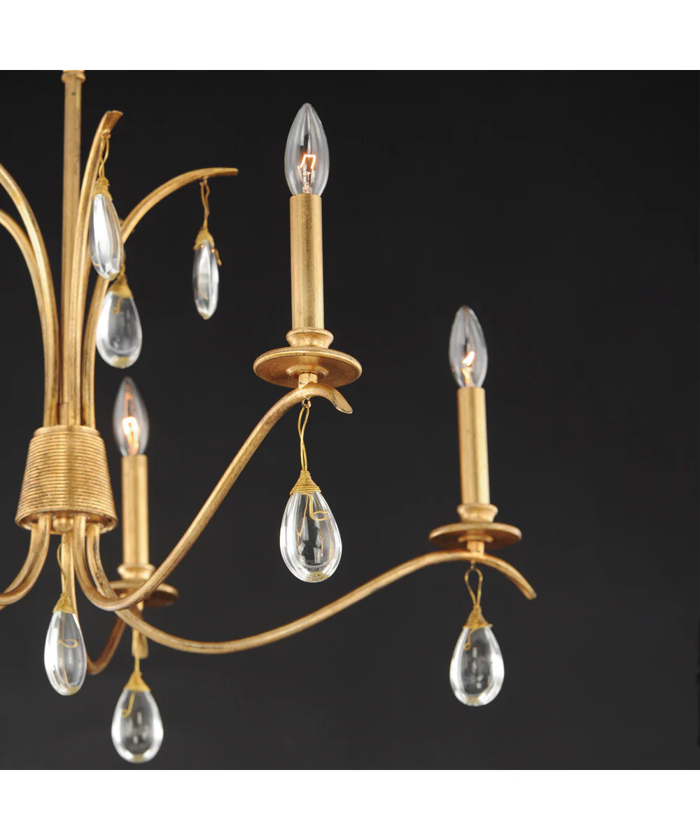 Eden 5-Light Chandelier Charcoal Gold Leaf - Image 5