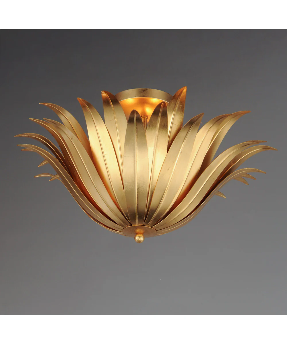 Firenze 3-Light Semi-Flush/Pendant Convertible Gold Leaf - Image 3