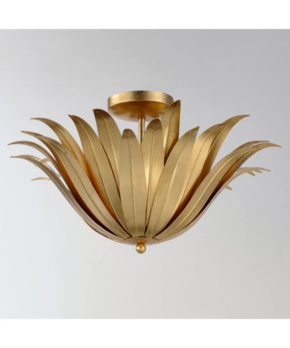 Firenze 3-Light Semi-Flush/Pendant Convertible Gold Leaf - Image 4