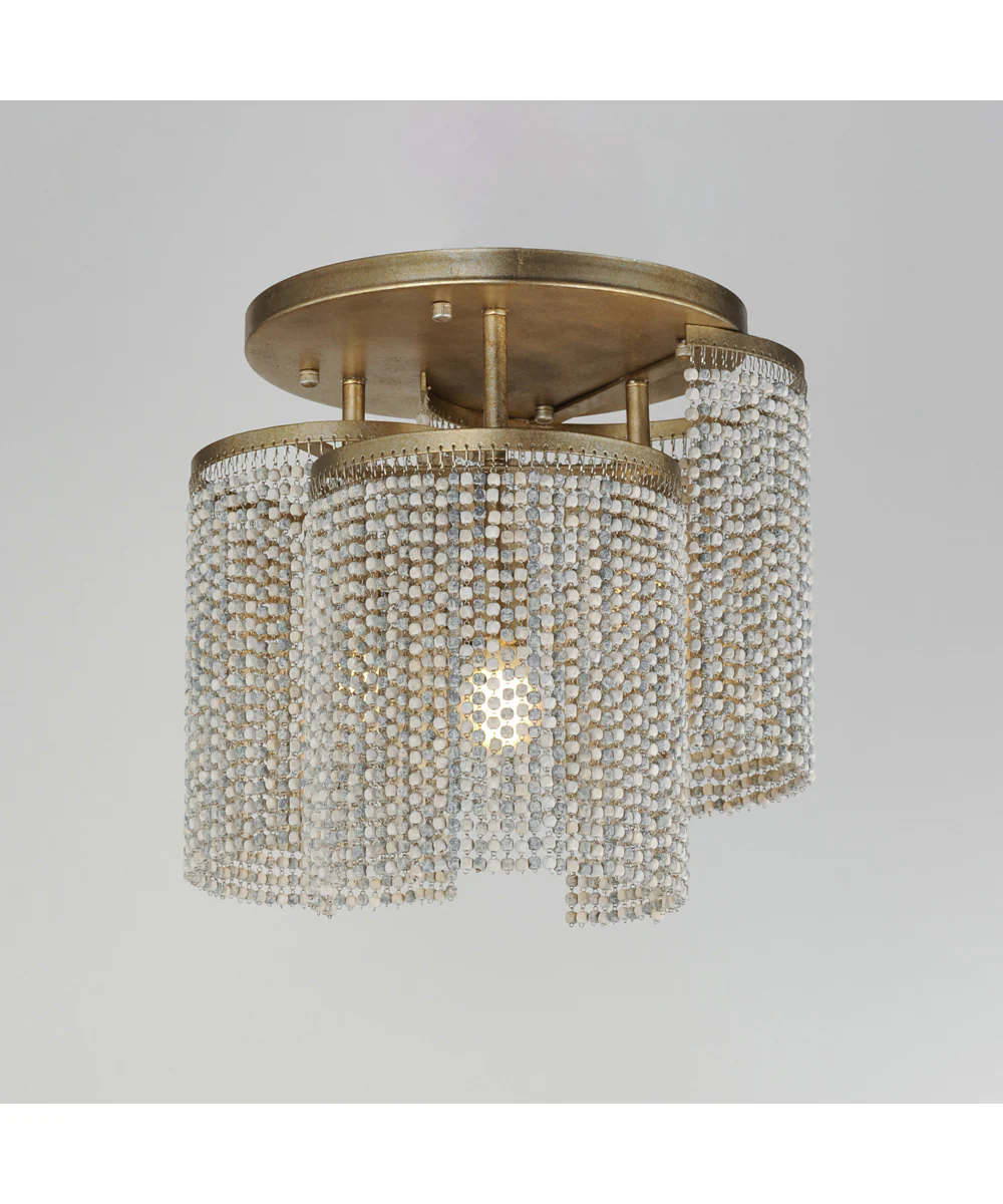 Fontaine 3-Light Flush Mount Golden Silver - Image 3
