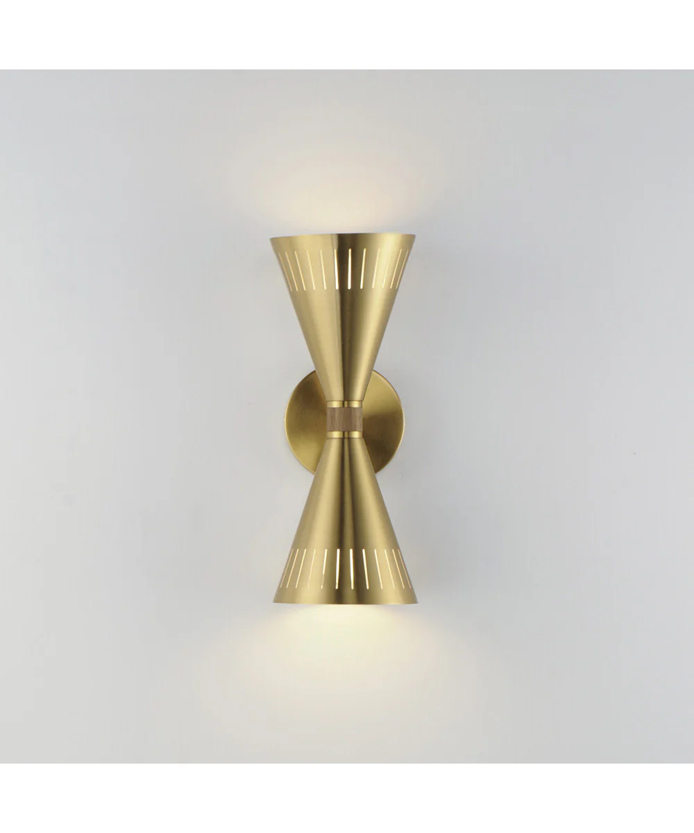 Helsinki 2-Light Wall Sconce Natural Aged Brass - Image 3