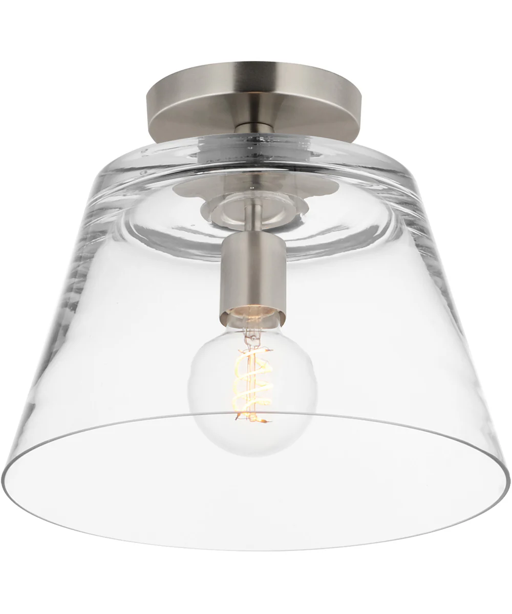 Hudson 1-Light Semi-Flush Mount/Pendant Satin Nickel