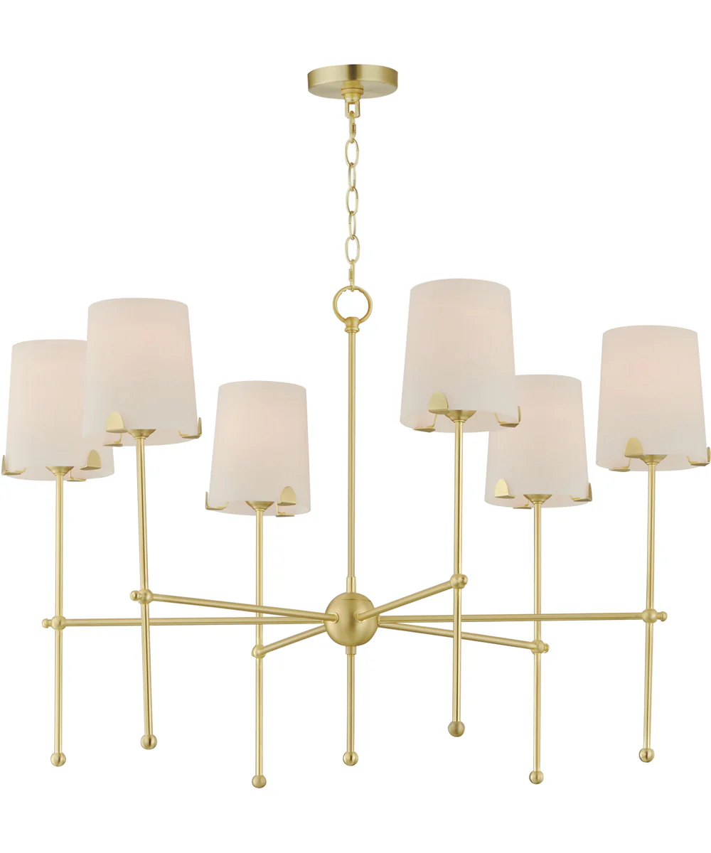 Huntington 6-Light Chandelier Satin Brass