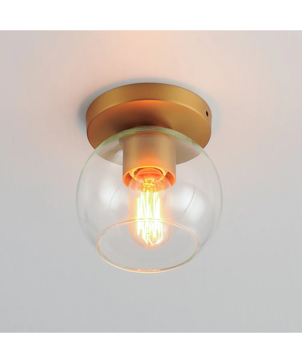 Knox 1-Light Flush Mount Natural Aged Brass - Image 5