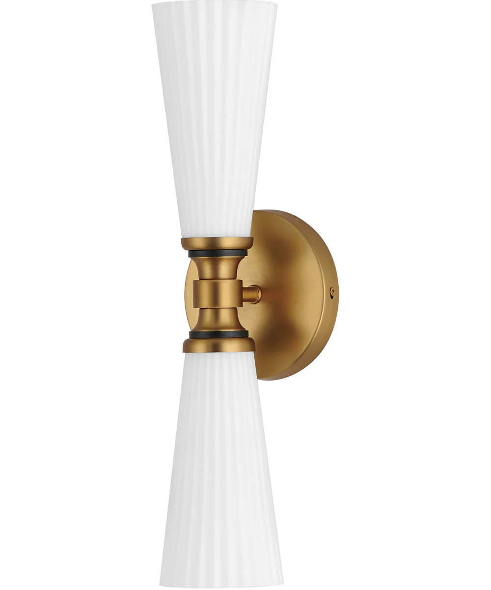 Krevat 2-Light Wall Sconce Black / Natural Aged Brass