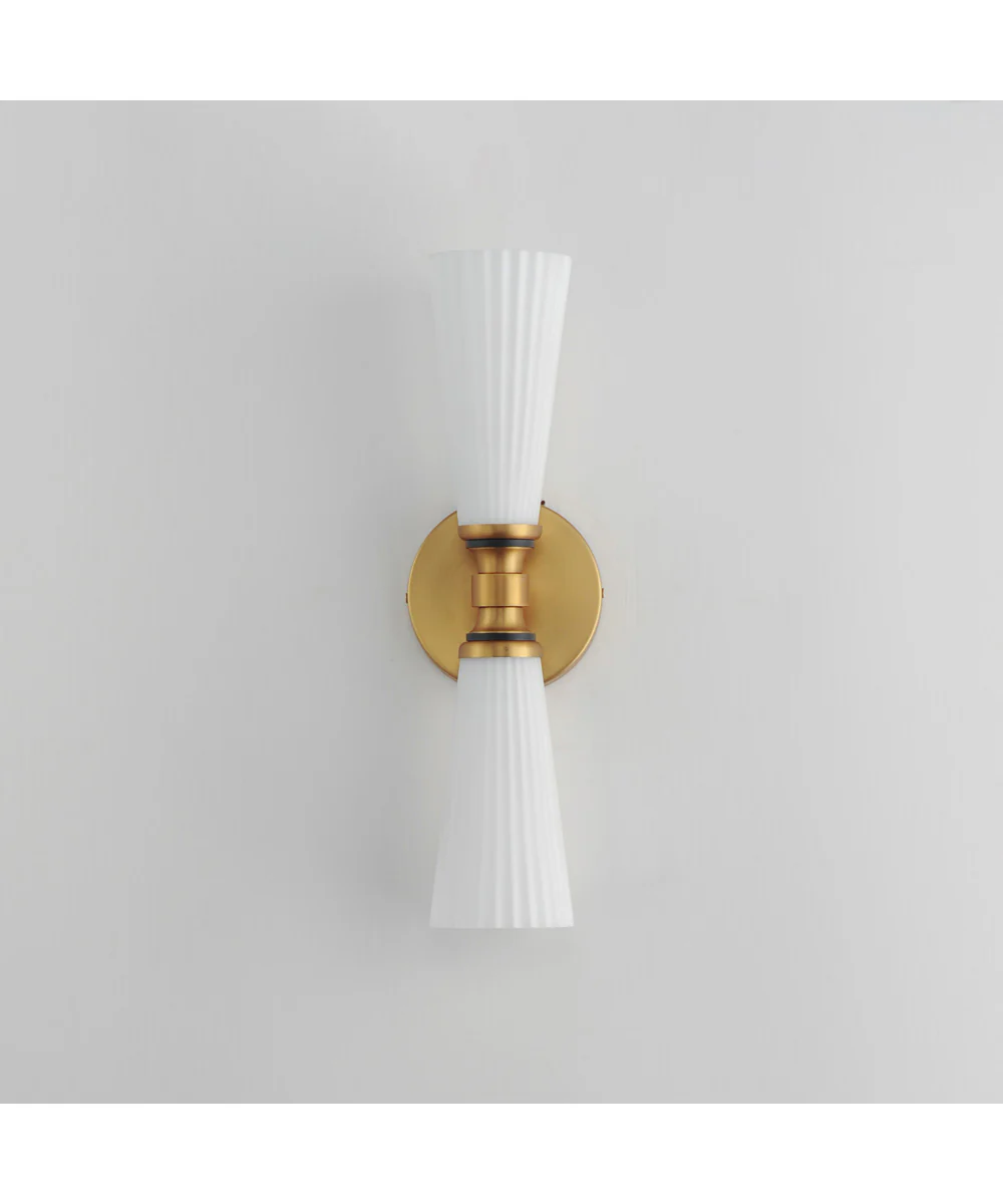 Krevat 2-Light Wall Sconce Black / Natural Aged Brass - Image 3
