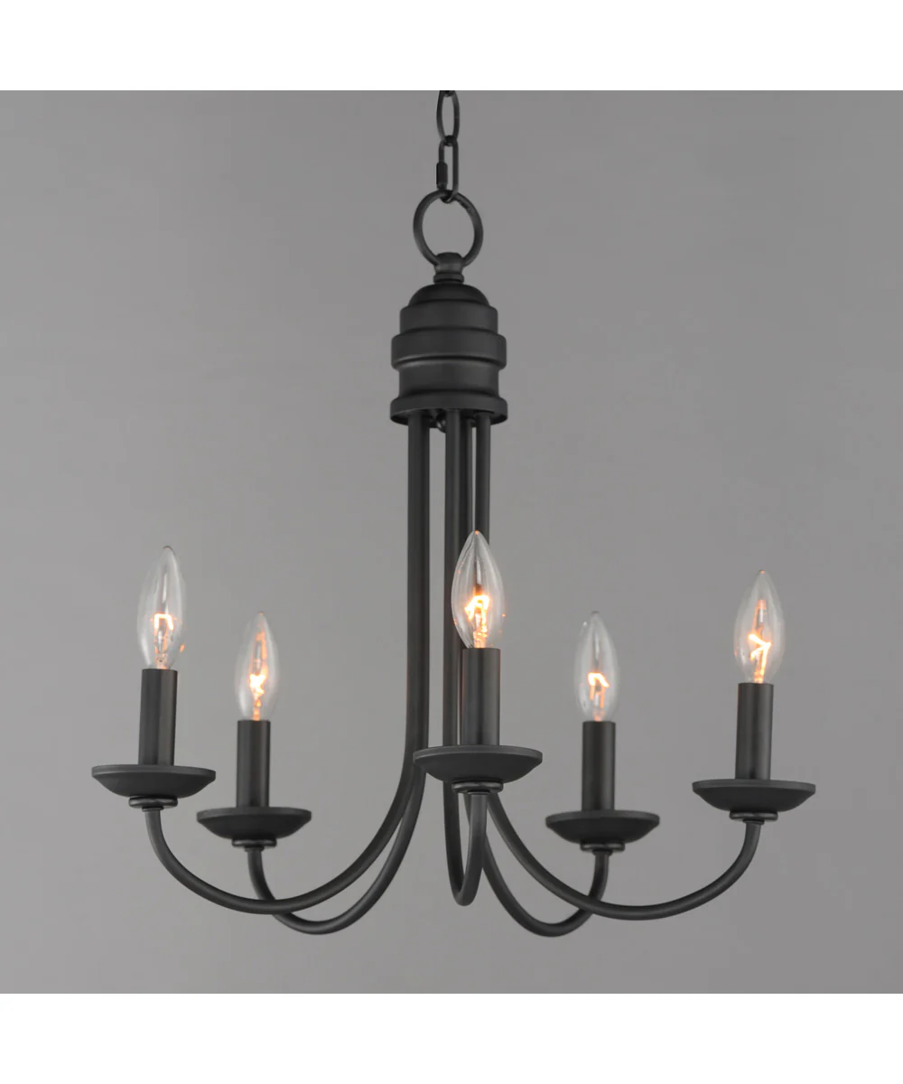 Logan 5-Light Candle Chandelier Black - Image 2