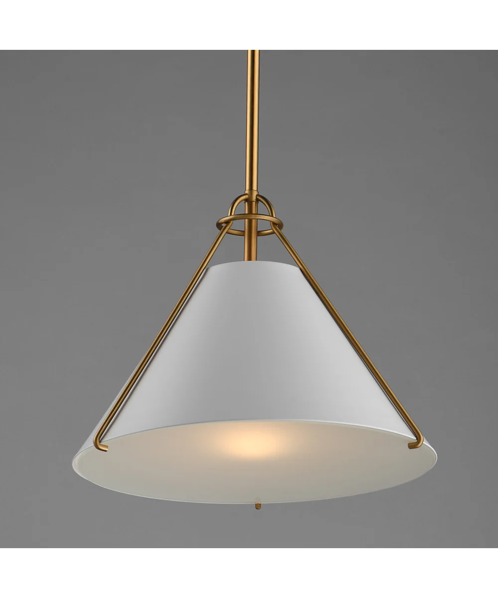 Lucas Single Pendant White/Natural Aged Brass - Image 4